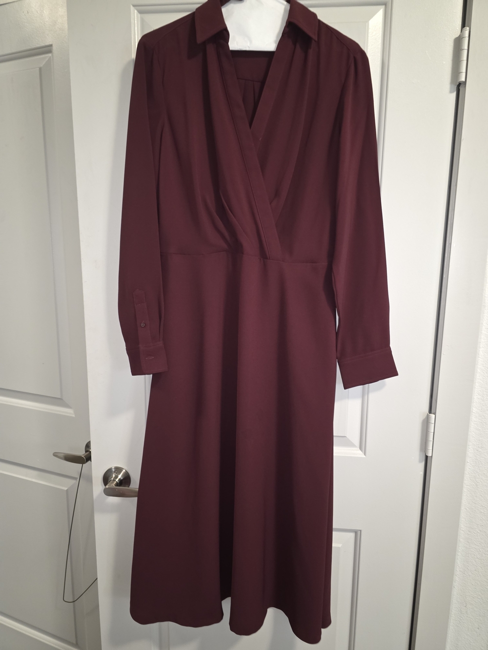Ralph Lauren Wrap Midi Dress in Deep Burgundy